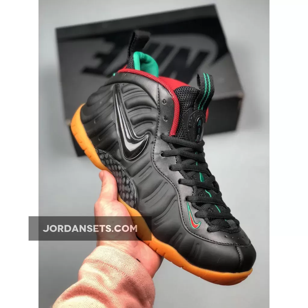 Nike Foamposite Pro GreenMetallic GoldGym Red, Gucci